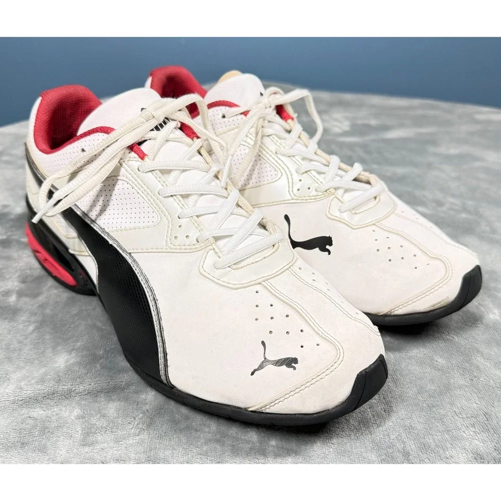 Puma Sneakers Mens 10.5 White Red ArchTec Running Athletic Shoes